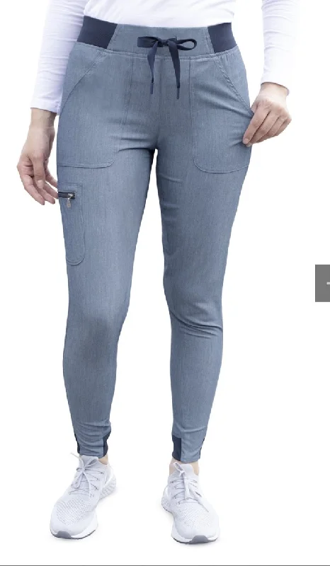 Pro Heather Collection Jogger Scrub Pant by Adar (Regular) XXS-3XL / Heather Navy Formal Stretch Pants