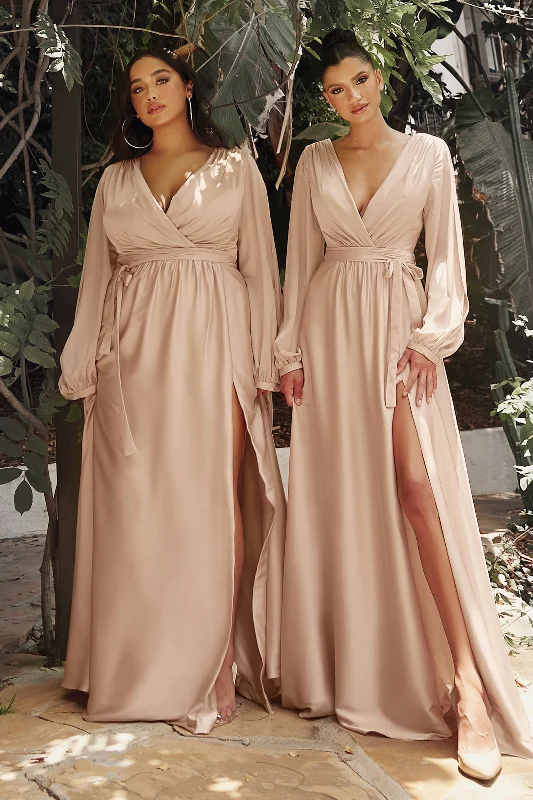 Cinderella Divine: Luxurious Satin Dress for a Grand Entrance Tunics Brand named