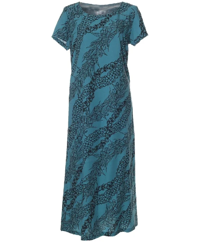 Maxi Long Hawaiian Dress Signature Lei with Sleeves Tunics Timeless classic