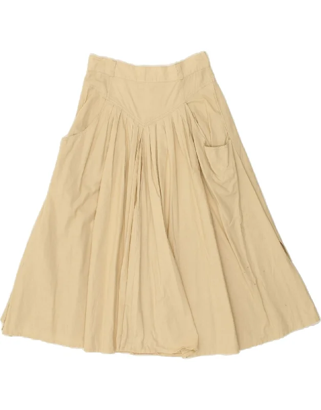 VINTAGE Womens A-Line Skirt UK 12 Medium W26  Beige Linen corduroy skirt comfortable