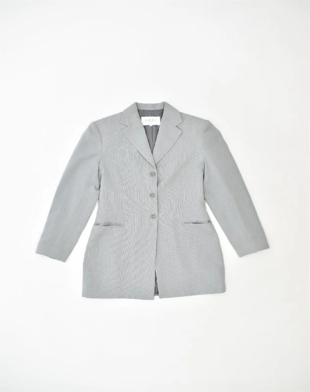 VINTAGE Womens 3 Button Blazer Jacket IT 40 Small Grey Polyester Quilted Jacket Puffer Jacket Insulated Jacket
