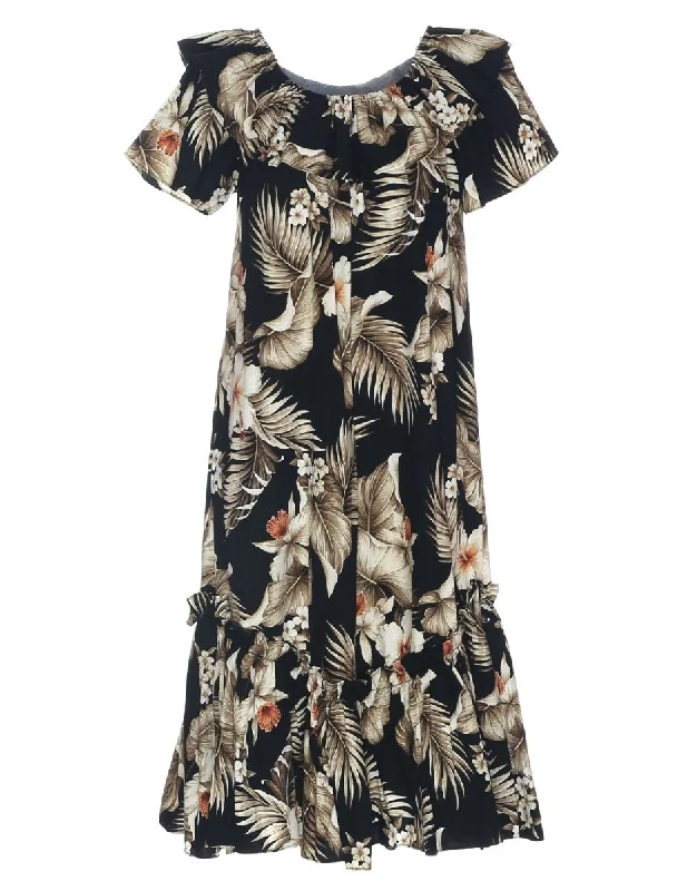 Short Muumuu Dress Kekoa with Elastic Bustline Tunics Sophisticated sleek