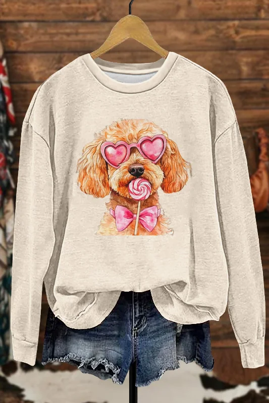 Cute Dog Bow Sweatshirt Graphic Hoodie Design Print