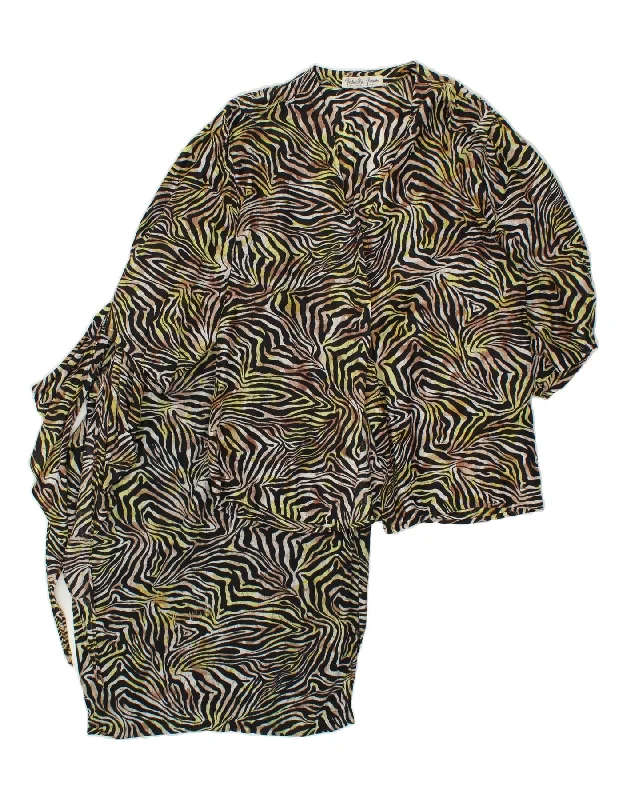 VINTAGE Womens 3/4 Sleeve 2 Piece Skirt Set UK 14 Medium W26  Khaki linen skirt light