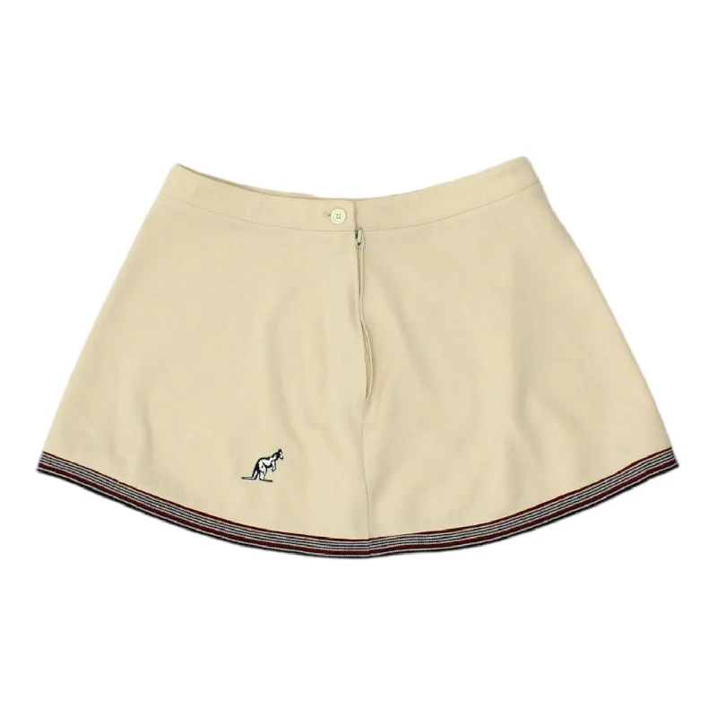 Australian L'Alpina Womens Beige A Line Skirt | Vintage 90s Tennis Sportswear flowy skirt hem