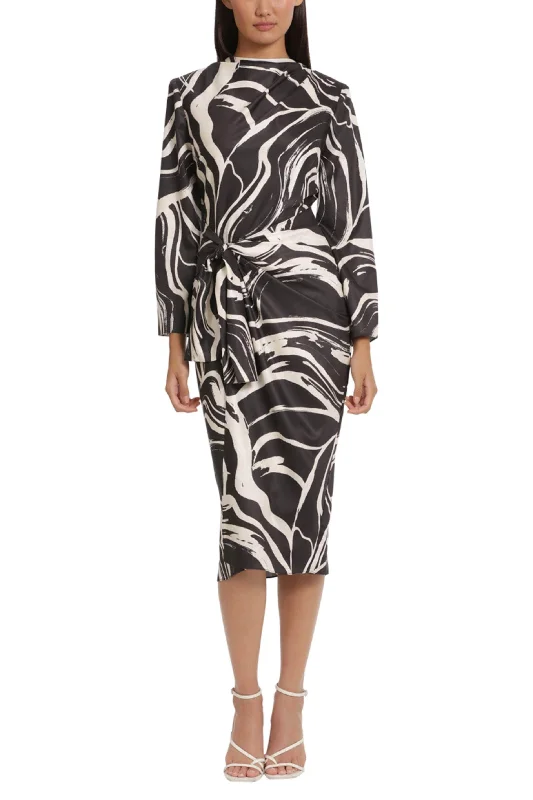 Donna Morgan D8441M - Long Sleeve Print Dress Tunics Sophisticated sleek