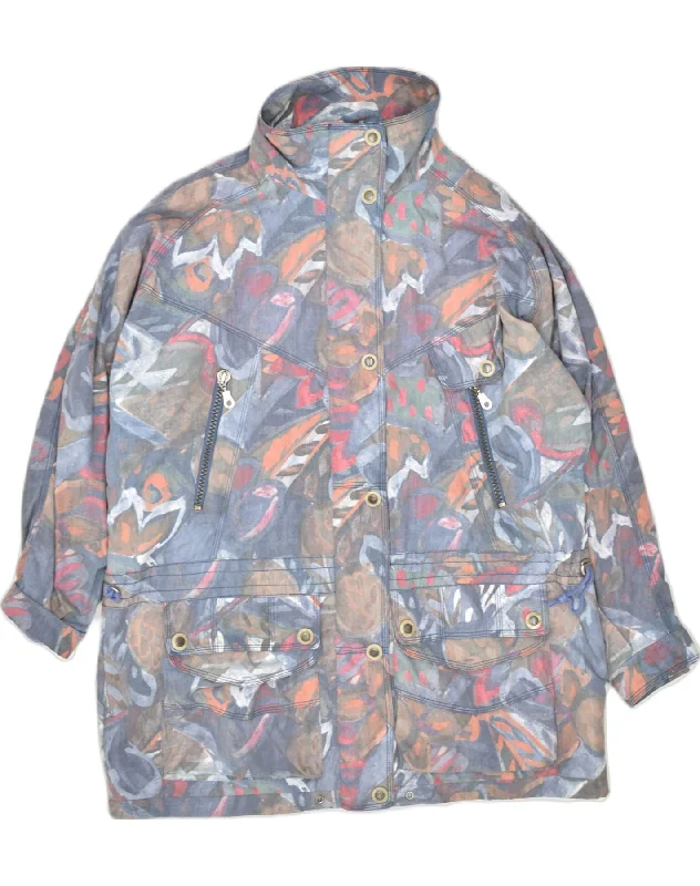 MAIER Womens Utility Jacket IT 44 Medium Multicoloured Floral Polyester Welt Pockets Slit Pockets Flap Pockets