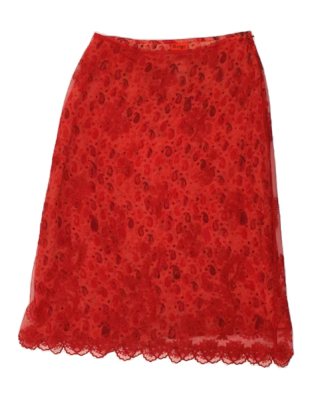 BAZAR DE CHRISTIAN LACROIX Womens A-Line Skirt IT 42 Medium W30 L30 Red vintage skirt charm
