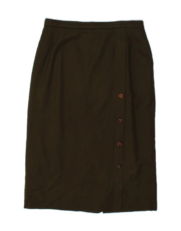 VINTAGE Womens Straight Skirt W30 Medium  Khaki denim skirt fashionable
