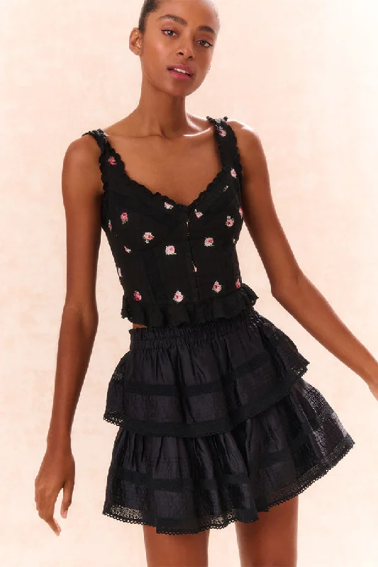 Ruffle Mini Tiered Skirt seamless skirt comfort