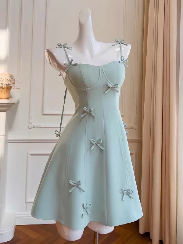 Light Blue Straps A-Line Homecoming Dress Short Party Dress, DP3216 Tunics Fashionable trendy