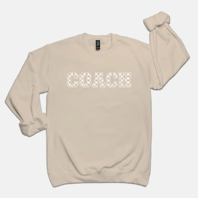 COACH, Soft Crewneck Sweatshirt Hoodie with Hem Patch Decorative Personalized