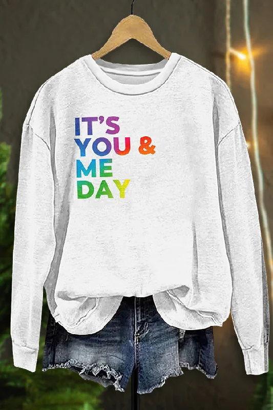 Letter Anniversary Greeting Sweatshirt Hoodie with Hem Detail Decorative Unique