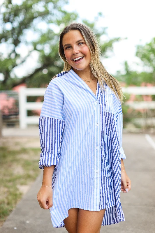 Winnie Blue Cabana Stripe Dress Tunics Bestseller popular