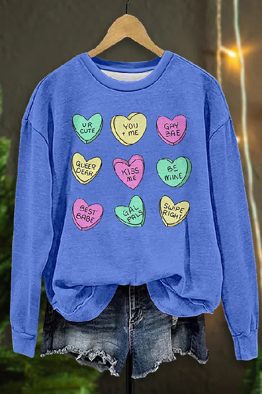Cute LGBT Valentines Sweatshirt Hoodie with Velcro Closure Adjustable Secure
