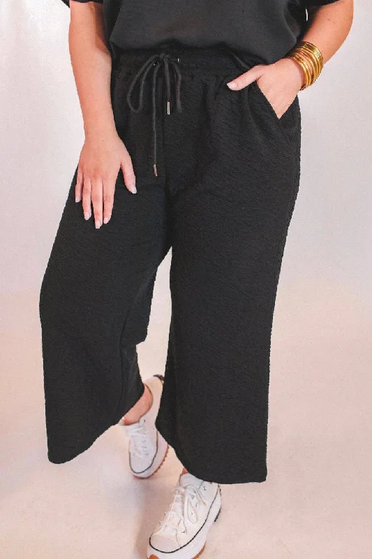 Time To Travel Textured Pants Cozy Knit Pants
