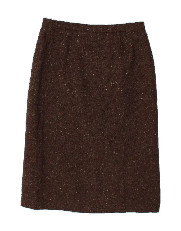 VINTAGE Womens Straight Skirt Medium W30  Brown cashmere skirt fine