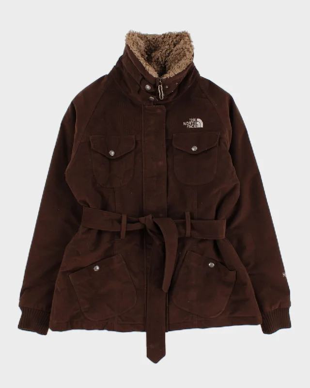The North Face Women's Brown Cord Sherpa Jacket - L Notch Collar Jacket Peter Pan Collar Jacket Cowl Neck Jacket