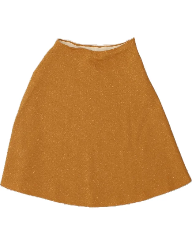 VINTAGE Womens A-Line Skirt W24 XS Yellow seamless skirt comfort