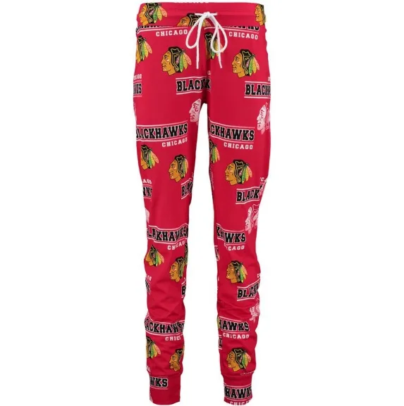 Women's Chicago Blackhawks Fusion Printed Knit Sleep Pants Modern Skinny Pants
