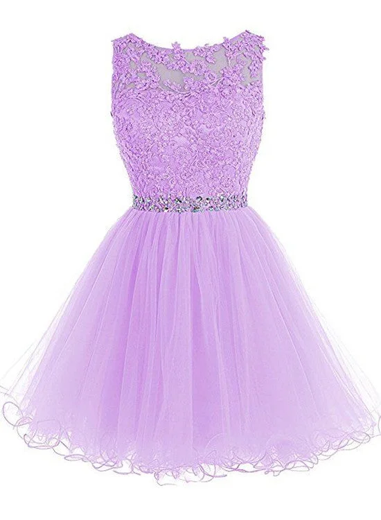 Light Purple Short Party Dress, Tulle homecoming Dress Tunics Essential wardrobe