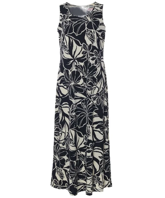 Hibiscus Maxi Knit Long Hawaiian Dress Tunics Trendy modern