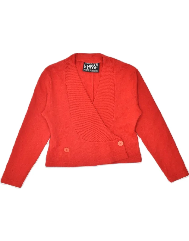 VINTAGE Womens Double Breasted Blazer Jacket UK 16 Large Red Wool One-Shoulder Jacket Off-the-Shoulder Jacket Asymmetrical Jacket