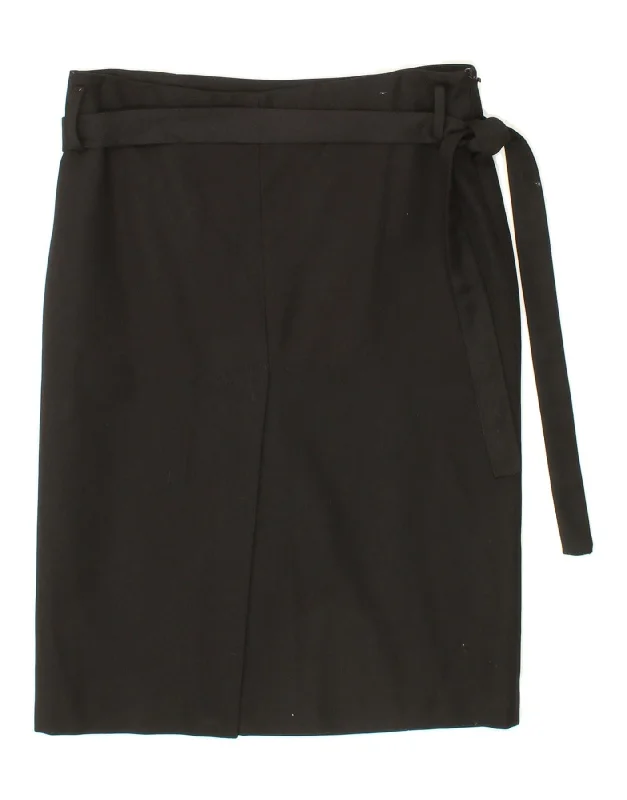 PATRIZIA PEPE Womens Straight Skirt IT 44 Medium W28  Black Wool velvet skirt rich