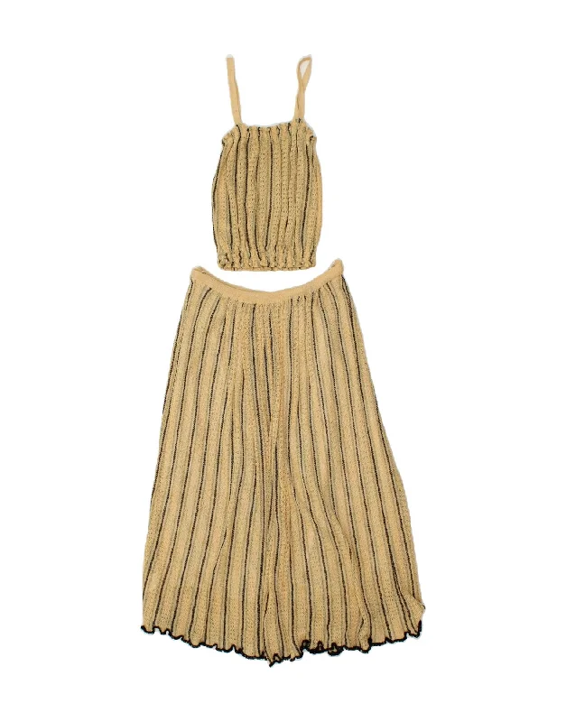 VINTAGE Womens 2 Piece Skirt Set UK 10 Small W28  Beige Striped Linen linen skirt natural