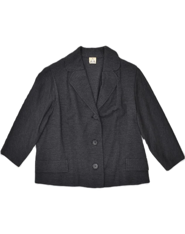 LUISA SPAGNOLI Womens 3 Button Blazer Jacket UK 12 Medium Black Welt Pockets Slit Pockets Flap Pockets