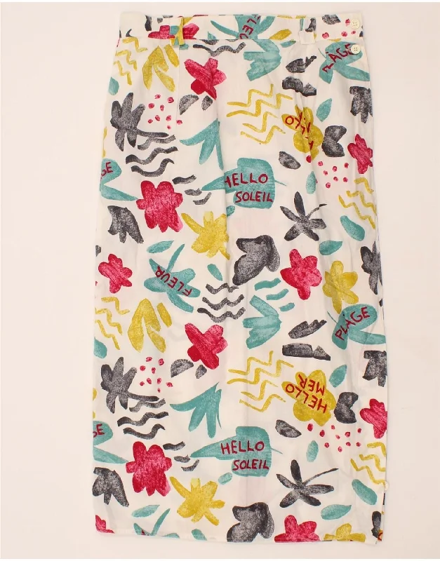 TOUCHE Womens Straight Skirt IT 46 Large W30  Multicoloured Floral cashmere skirt rich