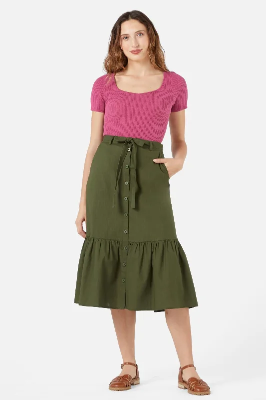 Jolie Midi Skirt linen skirt breathable