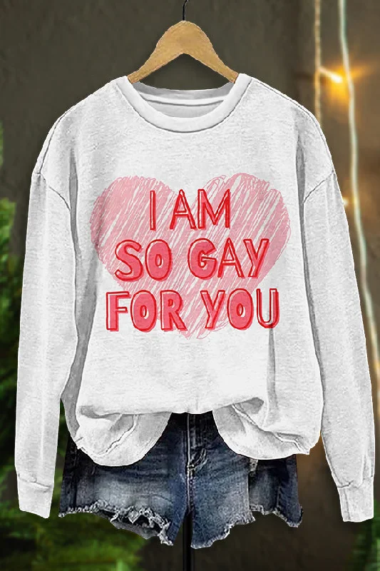 Lettering Gay Anniversary Sweatshirt Hoodie with Tied Waist Feminine Flattering