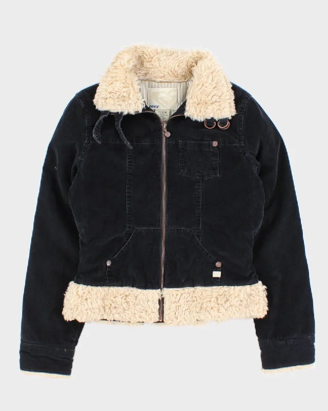 Y2K 00s Roxy Womens Navy Corduroy Jacket - XS Cotton Jacket Linen Jacket Terry Jacket