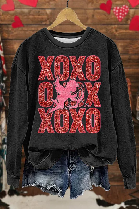 Unique Valentine's Day Print Sweatshirt Hoodie Dress Longline Feminine