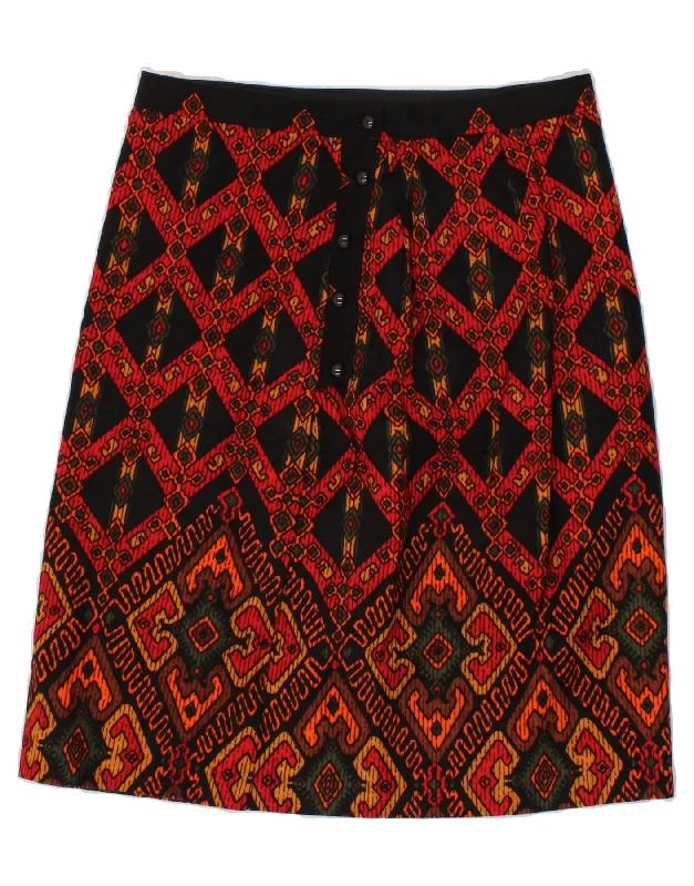 VINTAGE Womens Abstract Pattern Straight Skirt  W30 Medium  Red linen skirt light