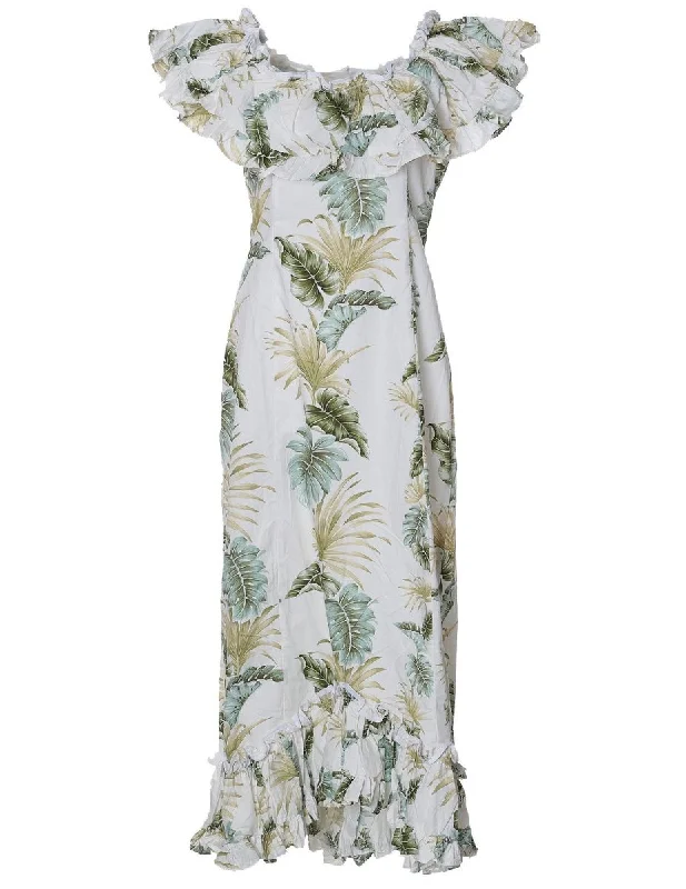 Lei of Aloha Long Ruffle Muumuu Dress Tunics Practical durable