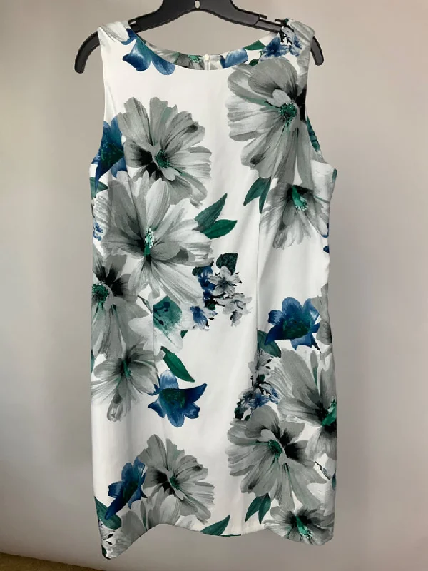 ALYX WHITE AND BLUE FLORAL DRESS SZ 16 Elegant Long Evening