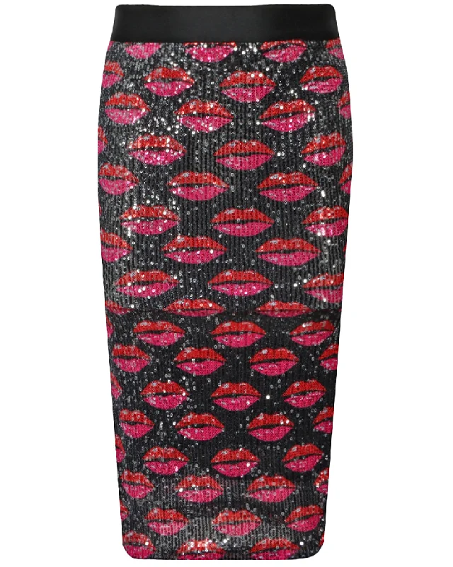 Hot Lips Kiss Kiss Liza Skirt linen skirt breathable