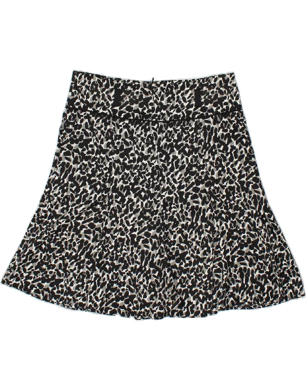 ESPRIT Womens Abstract Pattern A-Line Skirt UK 14 Large W34  Black chiffon skirt airy