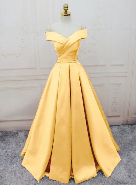 Charming Satin Long Party Dress, Off the Shoulder Formal Dresses Tunics Chic fashionable