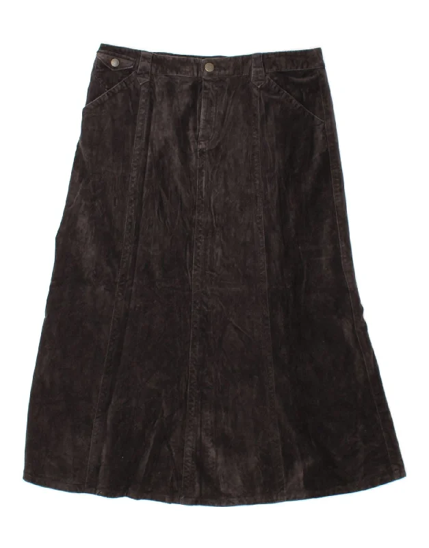 EDDIE BAUER Womens Corduroy Skirt US 10 Large W32  Black Cotton mini skirt trendy