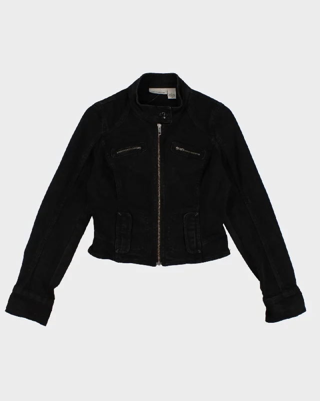Y2K 00s DKNY Jeans Fitted Black Denim Jacket - XS/S Oversized Jacket Tailored Jacket Straight Jacket