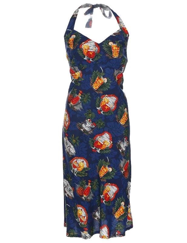 Short Halter Tie Back Dress Martini Time Tunics Fashionable trendy