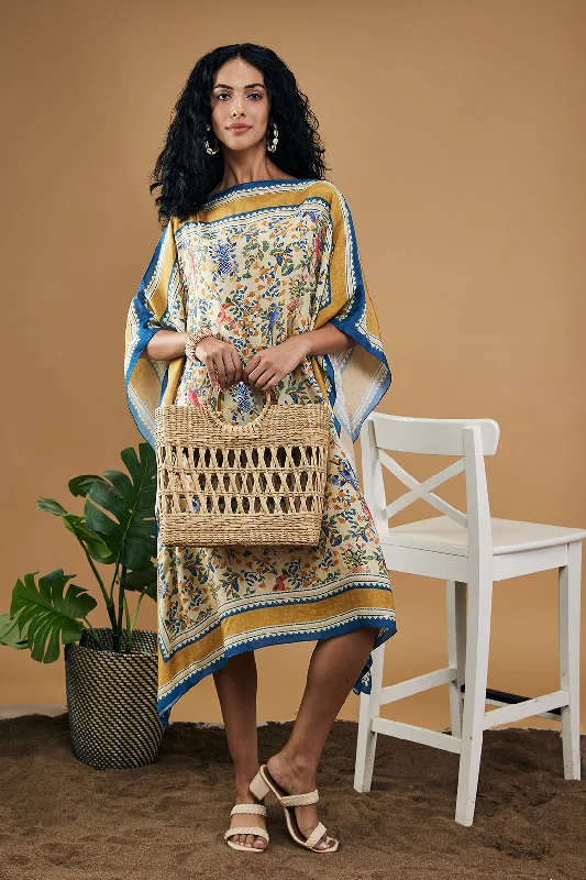 Bird And Tile Printed Kaftan Dress Tunics Sophisticated sleek