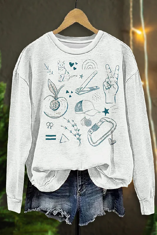 Subtle Lesbian Sapphic Sweatshirt Hoodie with Slit Hem Functional Movement