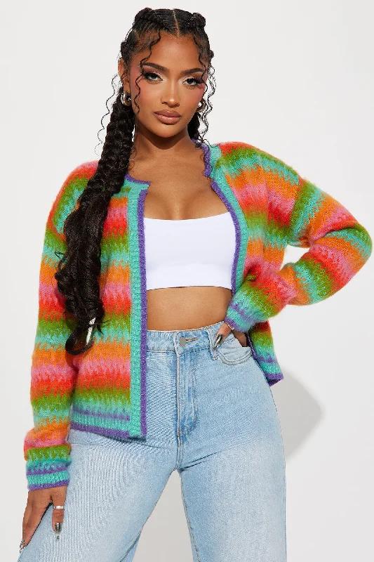 Bright Side Striped Cardigan - Multi Color