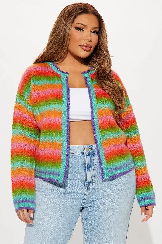 Bright Side Striped Cardigan - Multi Color