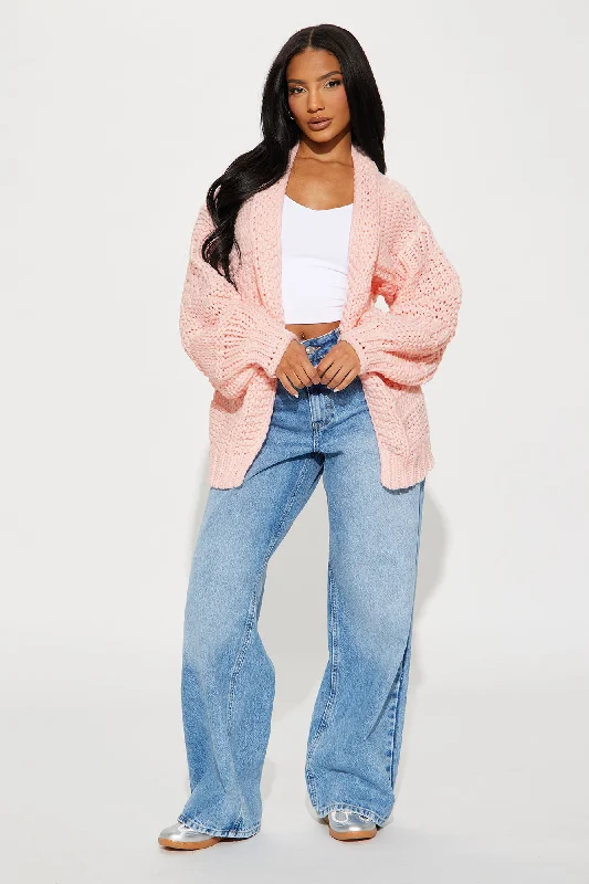 Izzy Chunky Knit Cardigan - Pink