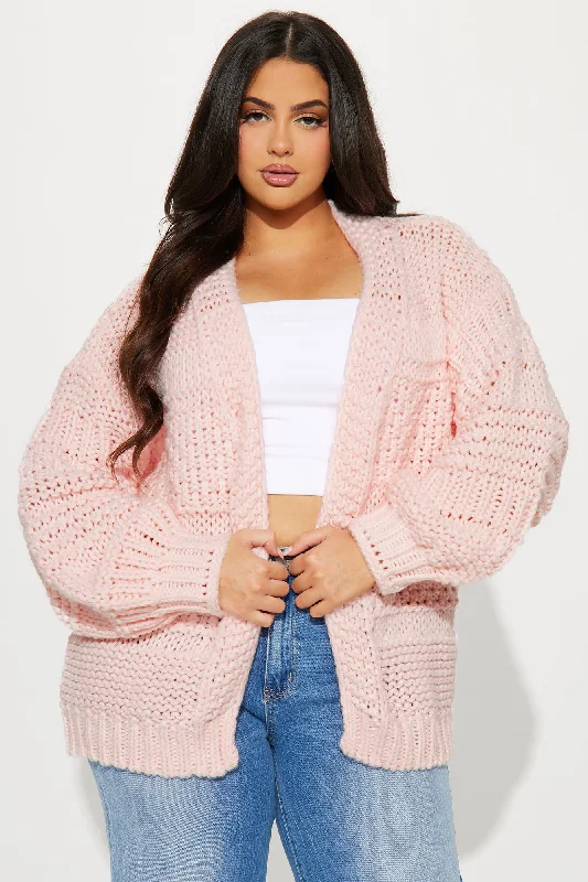 Izzy Chunky Knit Cardigan - Pink